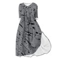 thumbnail image 1 of Vestido de Verano para Mujeres Impreso Cuello de Vuelta de Manga de Tres Cuartos, Estilo de Ocio de Moda para Ocasional, Fiesta Y Vacaciones, 1 of 5