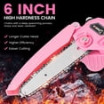 thumbnail image 6 of YAHHU 6 inch Mini Chainsaw Set with Oiler System & 21V Battery, Cordless Electric Chainsaw, Pink,New, 6 of 6
