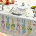 thumbnail image 5 of Easter Tablecloth 60×84 Inch Rectangular, Spring Carrots Bunny Colorful Washable Table Cover for Party Picnic Dinner Decor, 5 of 6