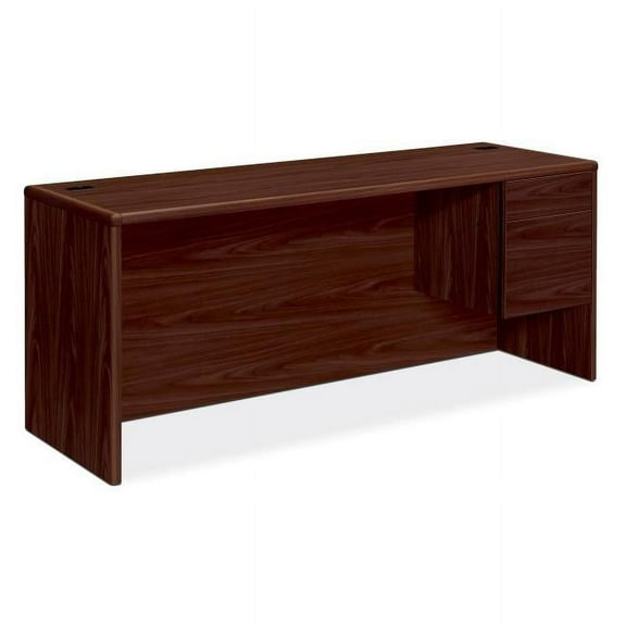 29.5 x 72 x 24 in. Single Right Pedestal Credenza, Wood - Mahogany