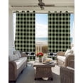thumbnail image 4 of Sage Green Black Blackout Curtains 54 Inches Long for Bedroom, Farmhouse Vintage Bear Buffalo Plaid Thermal Insulated Room Darkening Black Out Window Curtain Panels Grommet Drapes for Living Room, 4 of 8