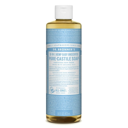 Dr. Bronner's Baby-Unscented Pure-Castile Liquid Soap - 16 (Best Castile Soap Brands)