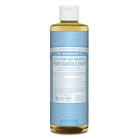 Dr. Bronner's Baby-Unscented Pure-Castile Liquid Soap - 16 (Best Liquid Castile Soap)