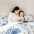 thumbnail image 4 of Erosebridal Teens Chic Flowers Daisy Full Size Comforter Sets 3 Pieces,Girls Spring Garden Flying Butterflies Bedding Sets,Blue White,Breathable Home Decor, 4 of 6