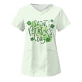 thumbnail image 2 of Hauts d'Été Grande Taille pour Femmes Mode Décontractée Manches Courtes Col en V Blouse d'Uniforme de Travail avec Poche T-Shirt Col en V pour Femmes en Liquidation, 2 of 3