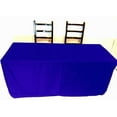 thumbnail image 2 of 8' ft. Fitted SLIT OPEN BACK Polyester Tablecloth SHOWS Table Cover Royal Blue", 2 of 2