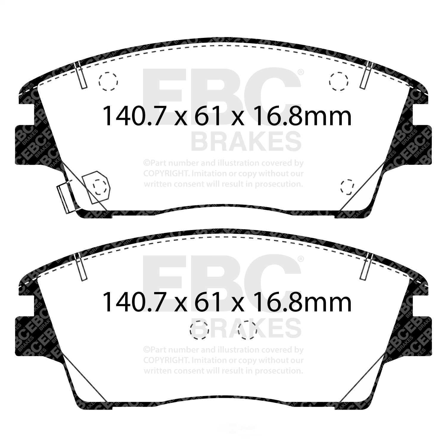 EBC Brakes Yellowstuff 4000 Series Street and Track Brake Pad Set Fits select: 2017-2021 HYUNDAI ELANTRA, 2015-2018 CHEVROLET TAHOE