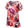 thumbnail image 2 of Doublju Women's Short Sleeves Flare Tunic Tops for Leggings Flowy Shirt with Plus Size, 2 of 4