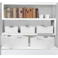thumbnail image 6 of Sorbus Storage Box Woven Basket Bin Container Tote Cube Organizer Set Stackable Storage Basket Woven Strap Shelf Organizer Built-in Carry Handles (7 Piece - White), 6 of 7