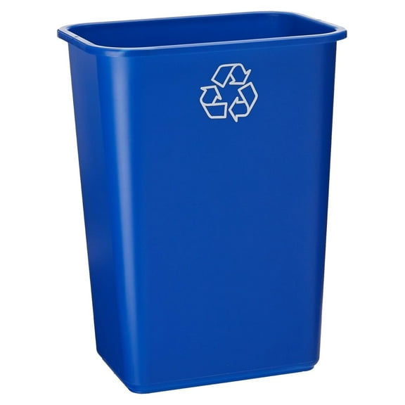 EcoSense WB0069 Blue Plastic 41 Quart Recycling Indoor Wastebastket-10.25 Gallon EcoSense Blue Recycling Trash/Refuse Can in Blue Recycling Blue 1-Pack