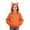 Orange, variant on Girls Hoodie Sweatshirt Cute Cat Ear Zip Up Loose Long Sleeve Jacket Kids Solid Color Casual Outerwear Orange 150