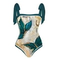 thumbnail image 3 of FhsagQ Ensembles de Maillots de Bain Rouges pour Femmes Sans Entrejambe Femmes Vintage Imprimé Floral Abstrait 1 Pce Maillot de Bain et 1 Pce Paréo Deux Pièces Maillot de Bain Vintage Imprimé Monokini Bikini Maillots de Bain Tankini Ensemble Marine TTG, 3 of 4
