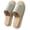Slippers - Mint Green, variant on Slide Slippers for Women Open Toe Casual Slip On Mules Luminous Metallic Faux Leather Wide Band Rustic Jute Woven Sole Beach Vacation Walking Footwear