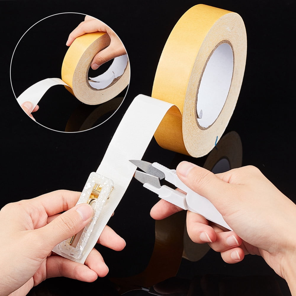 DIY Kit with Double-sided Non-slip Adhesive Tape and Stainless Steel U Shaped Mixed Color Tape: 30mm 25m/roll 2rolls/set