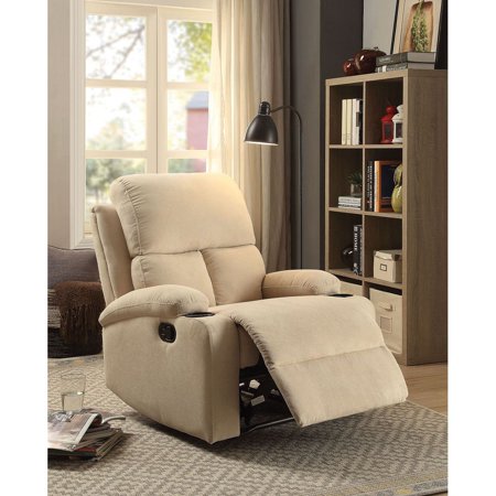 Contemporary Beige Velvet ACME Rosia Recliner (Motion) 59551