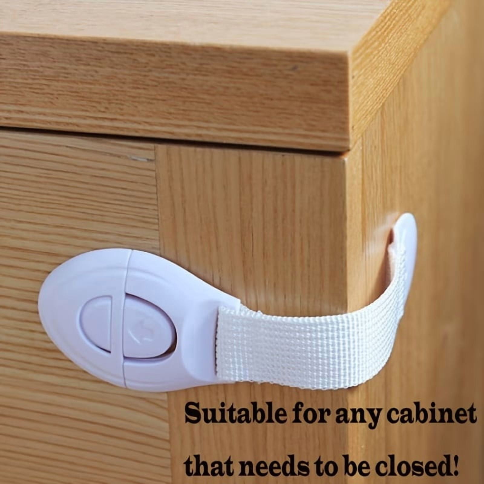 6pcs White Child Safety Locks - No-Drill Drawer and Door Latches for Child Protection, Durable ABS Plastic with Adhesive Strips, Fits Cabinets and Refrigerators, Minimalist Design