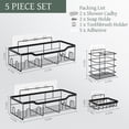 thumbnail image 2 of Siaomo Shower Caddy,5 Pack Adhesive Shower Shelves,Rustproof Stainless Steel Shower Organizer Storage,No Drilling Shelves for Bathroom Storage & Home Decor -Black, 2 of 7