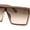 Beige - Brown Pink, variant on Womens Oversize Flat Top Shield Rectangle Hard Diva Sunglasses Tortoise - Brown