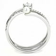 thumbnail image 3 of Womens Silver Rings High polished (no plating) Stainless Steel Ring with AAA Grade CZ in Clear DA134, 3 of 5