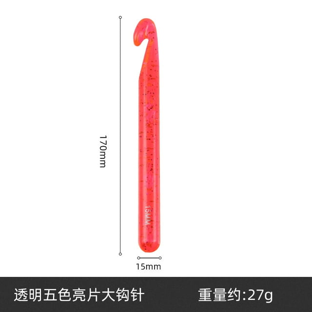 New color plastic transparent sequin crystal crochet hook 12 15 18 20 wool knitting tools