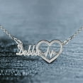 thumbnail image 3 of ♥ Personalized Heart Beat Name Necklace in Sterling Silver, 3 of 3