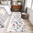 thumbnail image 5 of Botanical Flowers Runner Rug 2x6 FT, Non Slip Hallway Carpet, Watercolor Farmhouse Floral Herbs Washable Soft Floor Carpet Throw Runner Carpet Long Rug for Entryway Kitchen Bedside Sliding Door, 5 of 9