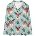 thumbnail image 4 of Top-kevin Red Bows Holly Pine Women's Long-Sleeve Shirt And Full-Length Bottom Pajama Set, 4 of 12