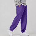 thumbnail image 2 of Leidass Mens Fleece Lined Jogger Sweatpants Elastic Drawstring Waist Cuffed Ankle Solid Casual Athletic Pants with Side Pockets Purple L, 2 of 5
