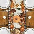 thumbnail image 3 of 1 PCS Fall Table Runner Watercolor Pumpkin Autumn Thanksgiving Table Runners Holiday Dining Room Kitchen Table Party Decoration Small Tablecloth Rectangle 36 X 24, 3 of 4