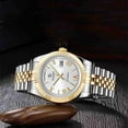 thumbnail image 4 of 【START】Men's Waterproof Watch Swiss movement Automatic Mechanical Watch Roman Numeral Dial Metal Watch Date Week Function, 4 of 12