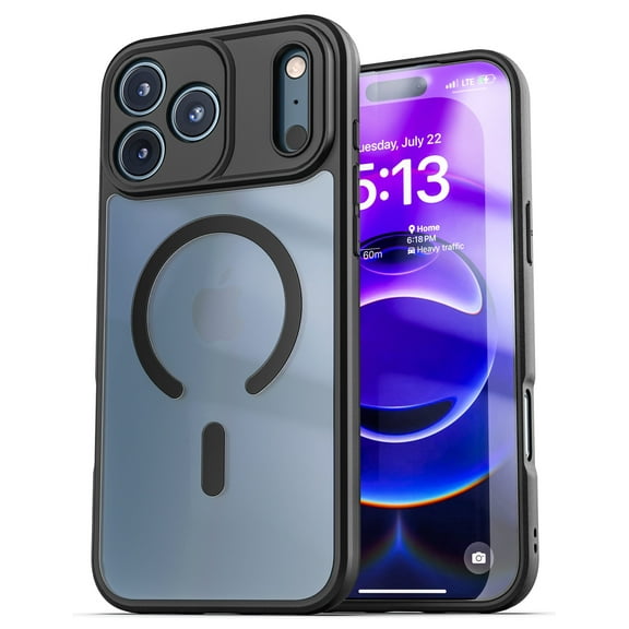 Encased for iPhone 17 Pro Magnetic Case (SlimShield) - Thin Profile Hybrid Case with Camera Lens Protection - Compatible with MagSafe (Translucent)