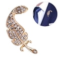 thumbnail image 1 of Brooch Pin Stylish Shiny Rhinestone Decor Feather Shape Clothes Brooch Corsage Brooch Pin, 1 of 10