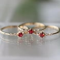 thumbnail image 4 of K-KED Hot Selling New Gold Plated Ruby Ring Women's Fashion Engagement Tail Ring Band-Gold color-7, 4 of 6