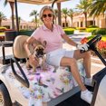 thumbnail image 3 of Golf Cart Seat Covers for 2 Seater,Pink Purple Hummingbird Microfiber Cart Seat Towel Blanket,Spring Watercolor Flowers Leaf Plant Absorbent NonSlip Bench Seats Protector for Golf Course 51"x31", 3 of 9