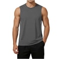 thumbnail image 4 of Men's Summer Tank Tops Workout Gym Sleeveless Shirts Moisture Wicking Breathable Casual Muscle Shirt Big and Tall Size M-5XL Gray, 4 of 9
