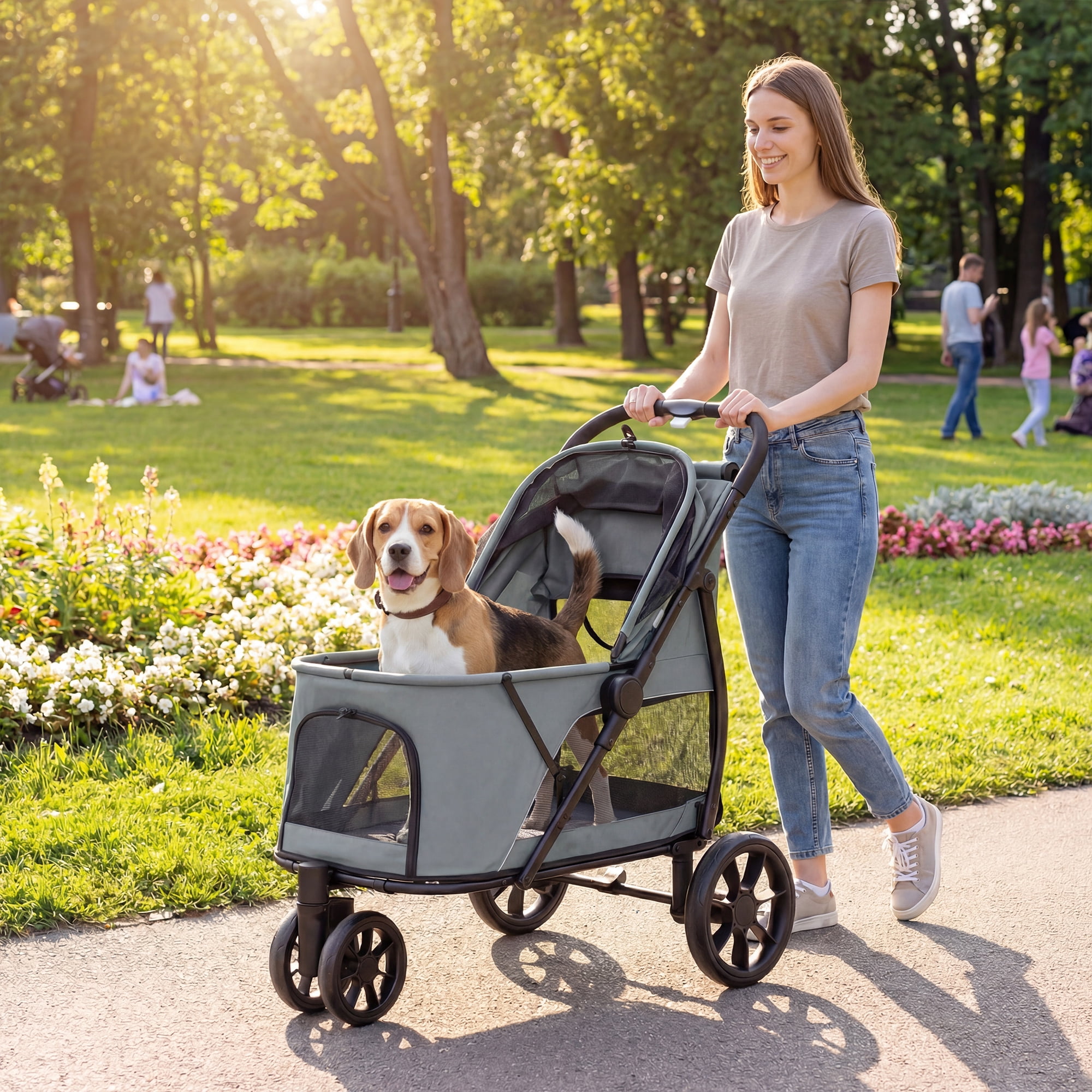 jogging stroller features Baby Trend XCEL-R8 PLUS with LED Light in Liberty Grey My non-Reddit friend recently Size:100lb light outings antenna mount