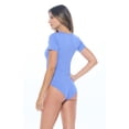 thumbnail image 4 of ACTIVE UNIFORMS Bodysuit For Women's Short Sleeve Round Neck Body Suit Breathable Cotton Stretch (Ceil Blue, Small), 4 of 6