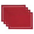 thumbnail image 3 of Saro Lifestyle Table Placemats With Laser-Cut Hemstitch Design (Set of 4) Red, 3 of 5