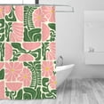 thumbnail image 2 of Mid Century Modern Abstract Geometric Boho Shower Curtains for Bathroom, Cute Pink Floral Bathroom Shower Curtain, Vintage Bath Curtain, Waterproof Fabric Shower Curtain, 2 of 6