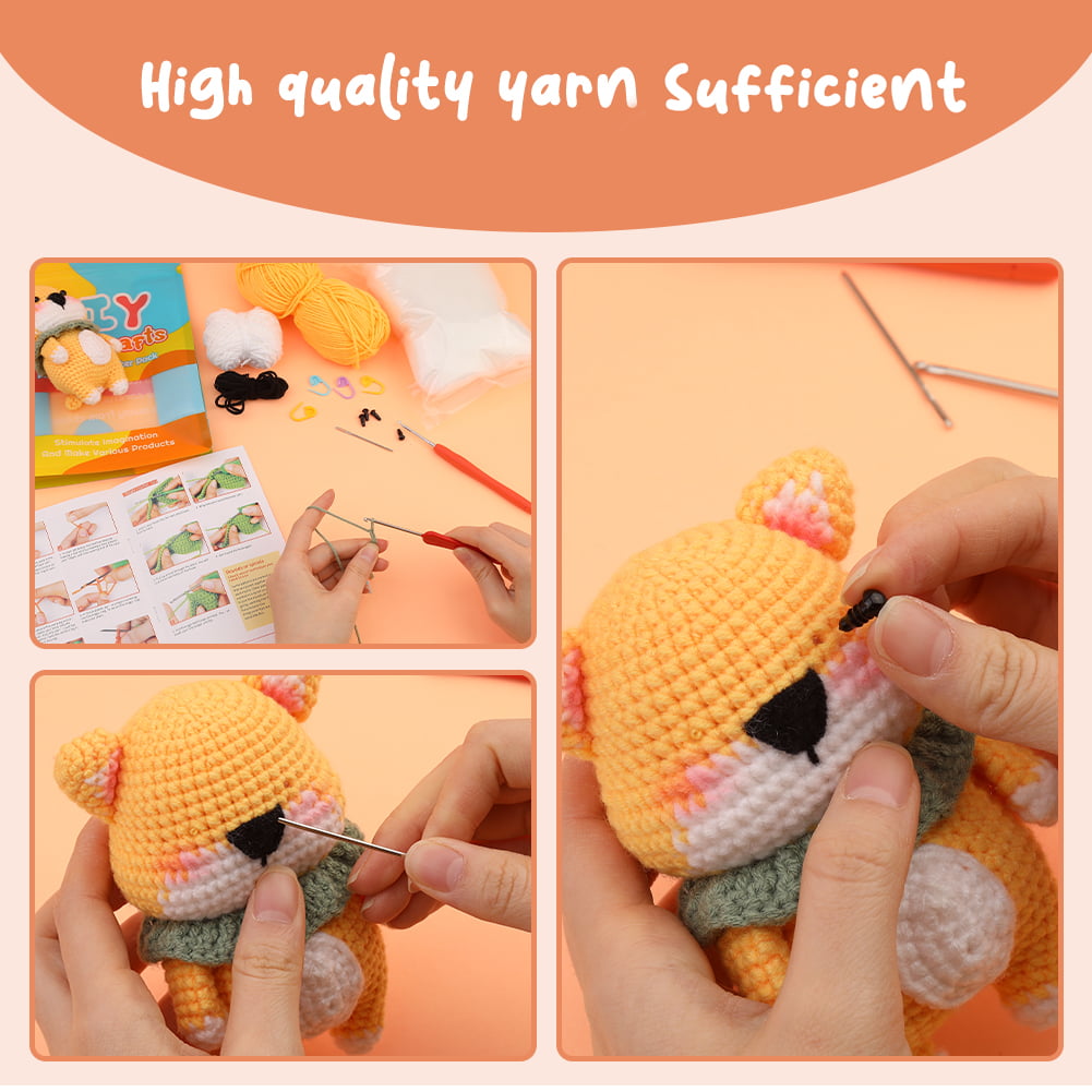 YIFANTER Crochet Kit for Beginners DIY Knitting Supplies Beginner Crochet  Starter Kit with Step-by-Step Video Tutorials Crocheting Beginners Knitting