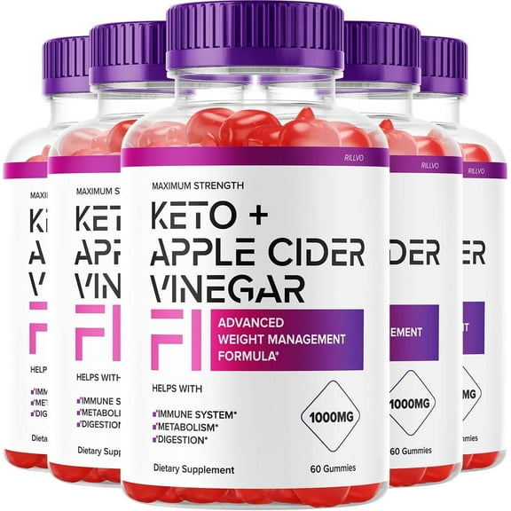 Rillvo 5 Pack F1 Keto Gummies Keto ACV Gummies Apple Cider Vinegar F1 ACV Gummies 300 Gummies