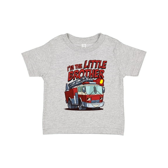 Inktastic Little Brother Fire Truck Boys Toddler T-Shirt