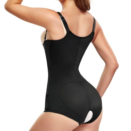 

Junlan Women Full Body Shaper With Zipper shapewear bodysuit Latex Waist Trainer Tummy Control Corset Stomach Body Girdles(Black XL)