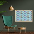 thumbnail image 2 of Snail Wall Art with Frame, Repetitive Sun and Flower Symbol Snails in Colorful Arrangement Print, Printed Fabric Poster for Bathroom Living Room, 35" x 23", Pale Blue Multicolor, by Ambesonne, 2 of 2
