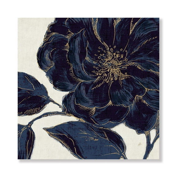 Designart Dark Rose Gilded Gold Canvas Wall Art