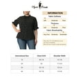 thumbnail image 6 of Agnes Orinda Women's Plus Size Pleated Mock Neck Star Print Puff Sleeve Blouse 1X Black, 6 of 7