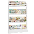 thumbnail image 6 of Homfa 4-Tier Book Shelf, White Kid's Bookshelf,E1 MDF Storage Bookcase with Safe Rounded Edges, Anti-Tip Open Shelving Unit for Nursery Playroom Bedroom, 6 of 7