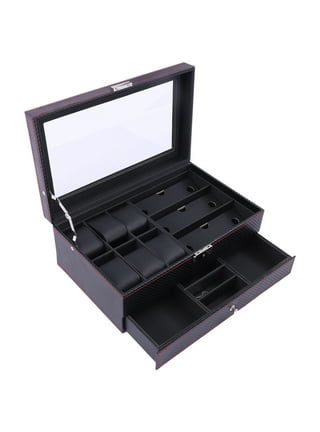 Lifomenz Co Mens Jewelry Box Valet Tray with Drawer and Charging Station