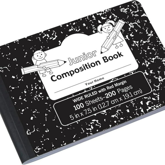 PMMK37090 Pacon Junior Composition Book, 5 x 7-1/2 Inches, 3/8 Inch Ruled, 100 Sheets