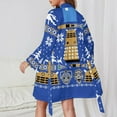 thumbnail image 2 of Doctor Ugly Sweater Who Night Robe Long Sleeve V Neck Robe With Belt Women's Sleepwear Dresses, 2 of 9